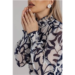 Блузка женская  7046/19/Белый, синий
