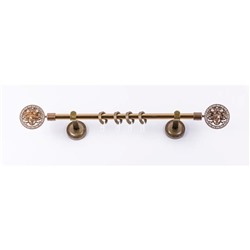 Карниз настенный однорядный «Фэшн», 160 см, d=16 мм, наконечник «Медуза», цвет старое золото