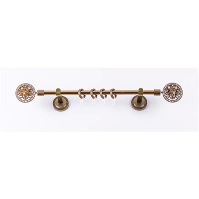 Карниз настенный однорядный «Фэшн», 160 см, d=16 мм, наконечник «Медуза», цвет старое золото