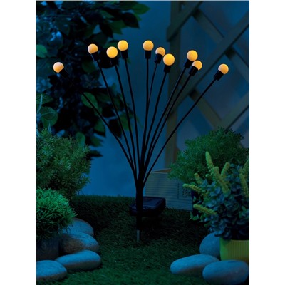 Садовый светильник «Шарики», уличный, на солнечной батарее, 68 см, 10 LED, свечение тёплое белое