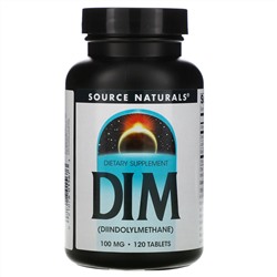 Source Naturals, DIM (дииндолилметан), 100 мг, 120 таблеток