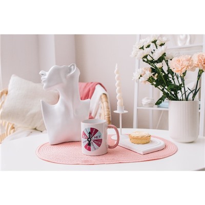 Кружка Доляна Twist, 350 мл, 12×8×9.5 см, керамика, белая