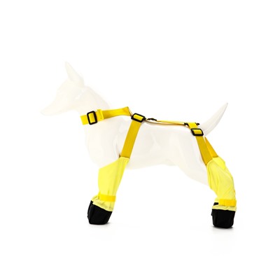 Ботинки - чулки для собак, размер S, длина лап 30-35, ДС 16-22, ОШ 12-40 см, жёлтые