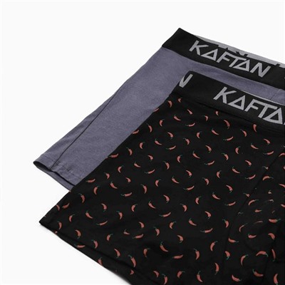 Набор трусов KAFTAN Hot Stop 2 штуки, чёрный/серый, размер 50