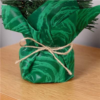 Новогодняя хвойная композиция на стол 20 см «Рождественская», декор шишки серебро