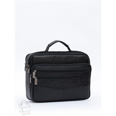 Портфель мужской кожаный 7807-4 black Fuzhinino в Новосибирске