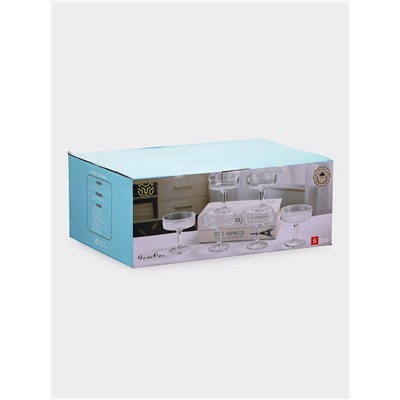 Набор креманок «Орион», 200 мл, с золотой отводкой, 6 шт., стекло, прозрачный