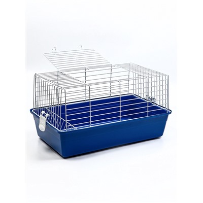 Клетка для кроликов, 60×36×32 см, усиленная, синяя