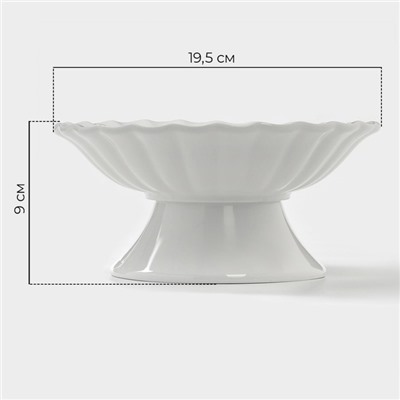 Подставка для десертов Magistro «Цветок», d=21.5 см, фарфор, белая