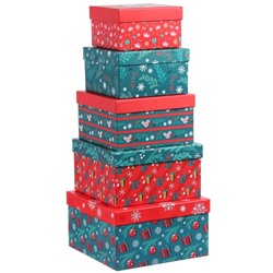 Набор коробок 5 в 1 «С Новым Годом!», 14×14×8.5 - 22×22×12.5 см