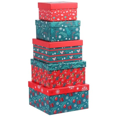 Набор коробок 5 в 1 «С Новым Годом!», 14×14×8.5 - 22×22×12.5 см