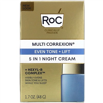 RoC, Multi Correxion, Even Tone + Lift, 5 In 1 Night Cream, 1.7 oz (48 g)