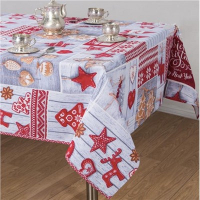 Скатерть рогожка серая "Чудеса"
