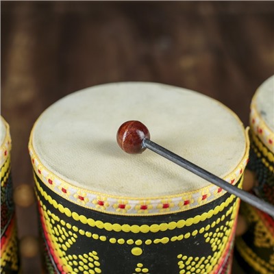 Сувенирный музыкальный инструмент «Барабаны тройные», 33×17×11 см, МИКС