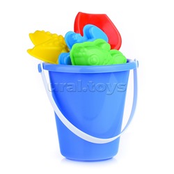 Песочный набор 5пр.(ведро детское мини, совок, 3 формы д/песка)