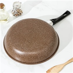 Сковорода Rock, d=29 см, пластиковая ручка, антипригарное покрытие, коричневая