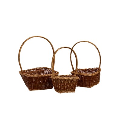 Набор корзин, 3 шт, 26х26х11/39, 22х22х10/35, 17×17×9/29 см, лоза, кукуруза