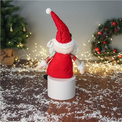 Игрушка мягкая «Дед Мороз с ремешком, длинные ножки» 58×20 см, красный