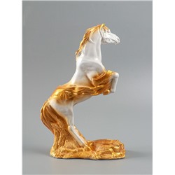 УЦЕНКА Фигура "Победоносный конь" 34х22х9 см, белый с золотом