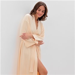 Халат домашний женский KAFTAN Plushy, размер 52-54, цвет молочный