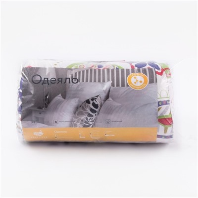Одеяло всесезонное, размер 140×205 см, цвет МИКС, синтепон