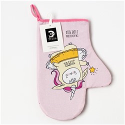 Варежка-прихватка Этель Caticorn 20×28 см, 100% хлопок, саржа, ватин 250 г/м²