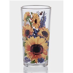 Набор для напитков «Подсолнух», 7 предметов: кувшин, 6 стаканов, стекло, прозрачный, жёлтый