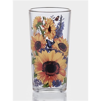 Набор для напитков «Подсолнух», 7 предметов: кувшин, 6 стаканов, стекло, прозрачный, жёлтый