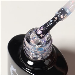 Гель лак для ногтей, «MILK GLITTER», трехфазный, 8 мл, LED/UV, прозрачный (02)