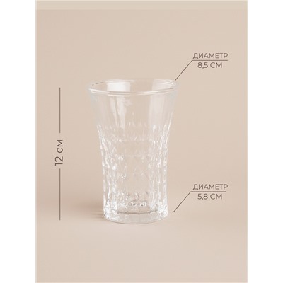 Набор стаканов SL Home «Винтаж», 300 мл, 7.6×12.8 см, 6 шт., высокие, стекло, прозрачный