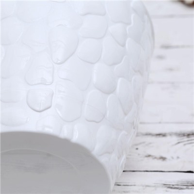 Горшок для цветов с поддоном «Камни», 8 л, пластиковый, белый