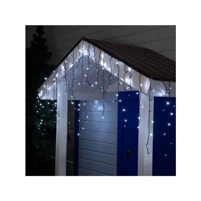 Гирлянда «Бахрома» 3×0.6 м, IP44, УМС, тёмная нить, 160 LED, свечение белое, 220 В