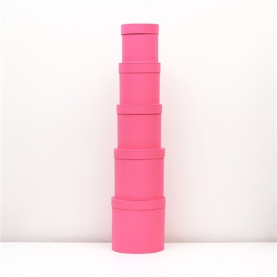 Набор круглых коробок 5в1 «Краски», розовый, 25×25×25 - 19×19×19 см