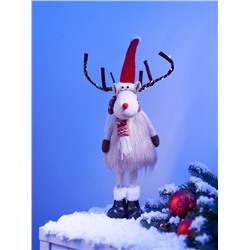 Фигура текстиль «Новогодний лосик» 58 см, 10 LED, от батареек CR2032×1, свечение тёплое белое