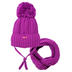 Комплект трикотажный для девочек: шапка, снуд