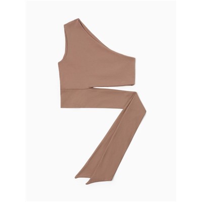 Топ с завязкой на талии женский MINAKU : Casual Collection, бежевый, размер 48