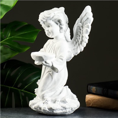 Фигура «Ангел с чашей» белый 19×19×33 см