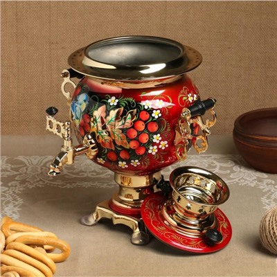 Самовар электрический «Рябина», овал, 3 л