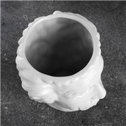 Декоративное кашпо для цветов «Эйнштейн», 1.6 л, 16×15 см, керамическое, белое