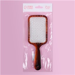 Расчёска массажная, широкая, 9×24.5 (±1) см, янтарная