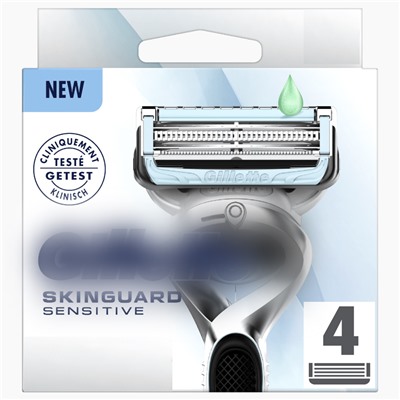 Кассеты для бритвы Dʤɪˈlett ФЬЮЖН SkinGuard (4 шт.) (Оригинал)