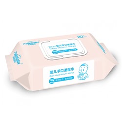 DS380 Влажные салфетки детские Palmbaby с клапаном, с экстрактом мяты, 80 листов