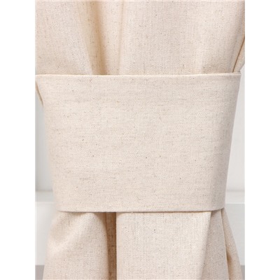 Шторы для кухни «Этель» ECO, 130(±6)×180 см - 2 шт., подхваты - 2 шт., молочные