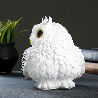 Копилка для денег «Совушка малая», полистоун, белая, 16×18 см