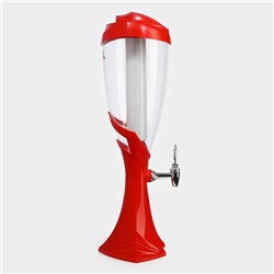 Башня пивная «Вавилон», колба 3 л, подсветка, батарейка Ag10, красная