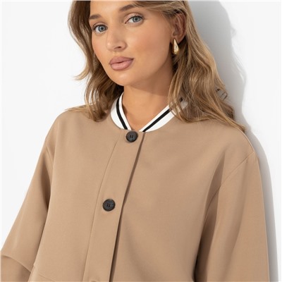 Бомбер на пуговицах, Любуйся мной (бежевый)