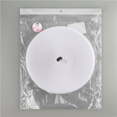 Липучка, 20 мм, 25±1 м, белая