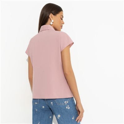 Блуза с драпировкой на запах, На пике изящества (розовая)