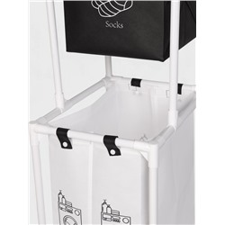 Корзина для белья складная Доляна, 28×39×95 см, чёрная, белая