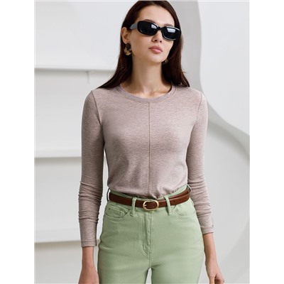 Лонгслив из премиального хлопка с эластаном